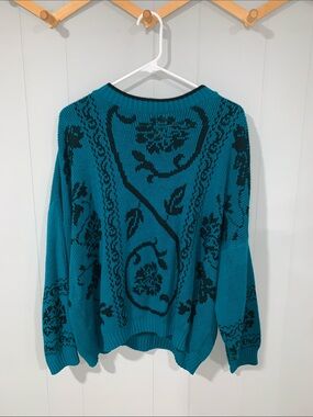 Vintage Classic Essentials Teal Crewneck Relaxed Pullover Sweater Size 22W